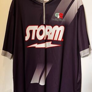 Bowlifi Storm Bowling Jersey 2XL – Zip Collar – Purple Graphic – Moisture-Wickin